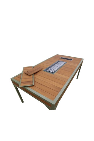 Buz Hazneli Alüminyum Mangallı Masa Yeşil