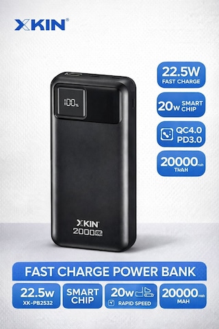Lenovo Idea Tab Plus Tb361fu 12.1'' Uyumlu 20000 Mah 22.5w Smart Chip Hızlı Şarj Powerbank Siyah