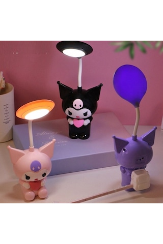 Sanrio Kawai Kuromi Led Şarzlı Çocuk Odası Masa Lambası Mor