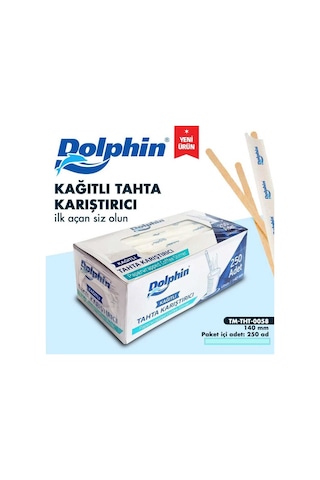 Dolphin Kağıt Sargılı Tahta Karıştırıcı 250 Adet 140 Mm Hijyenik