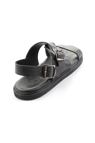 Siyah Hakiki Deri Erkek Sandalet E05557269003
