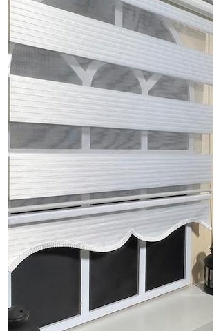 Beyaz Pliseli Zebra Stor Perde Alüminyum Kasalı Al-480