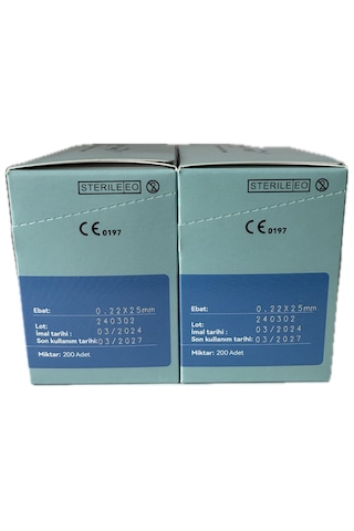 Akupunktur İğnesi Kuru İğne 0.22x25 Mm 200lük Paket 2 Kutu