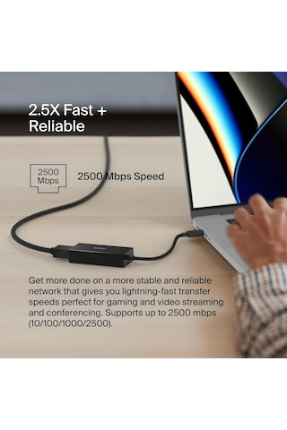 Belkin Usb Type-c 2.5 Gb Ethernet Adaptörü, Usb, Thunderbolt 3 Ve