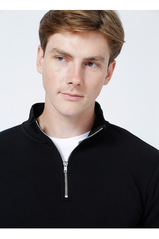 Only & Sons Ceres Half Zip Erkek Siyah Yarım Fermuar Sweatshirt 22019055-02