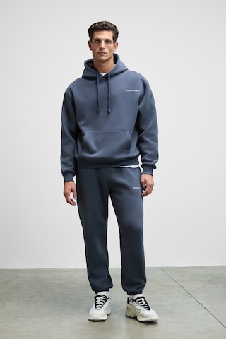 Grımelange MARSHALLHOODIE Erkek Pamuklu İçi Polarlı Nakışlı Relaxed Koyu Gri Eşofman Takımı