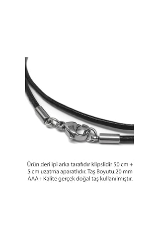 Erilsa Sertifikalı Deri İpli Doğal Hint Akiği Taşı Kolye Çok Renkli