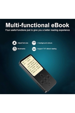 Flybuy Bluetooth 4.0 Mp3 Mp4 Çalar, Taşınabilir Hoparlör, Fm Radyo, E-kitap Okuyucu, Çoklu Dil Destekli Hifi Ses Kalitesi, 16g-128g Depolama