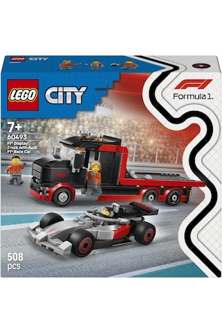 LEGO® City Audi F1® Yarış Arabalı F1® Sergileme Kamyonu 60493 – 7 Yaş Üzeri için Minifigür İçeren Oyuncak Yapım Seti (508 Parça)