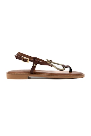 148 Brown Sandalet Kadın 22082 Myconian 2025 Greek Sandal Kahverengi