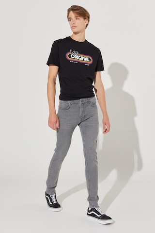 Lee Malone Skinny Fit Dar Kesim Normal Bel Gri Esnek Jean Kot Pantolon Grey Worn