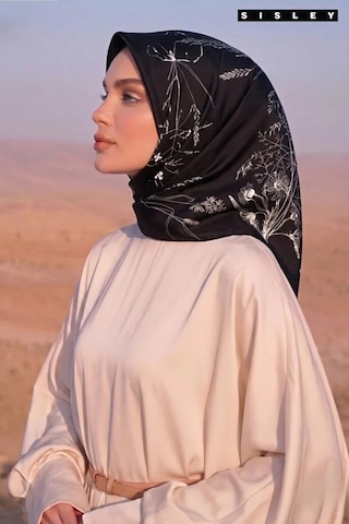 Sisley İpek Saten Eşarp-asm2032 Siyah