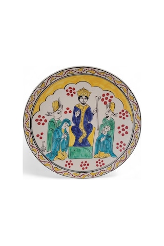 İsa Mesih'in Vaazı 25x25 Cm El Boyama İznik Çini Tabak