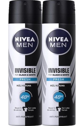 Nivea Spreydeo Invisible B&W Fresh Erkek Sprey Deodorant 2 x 150 ML