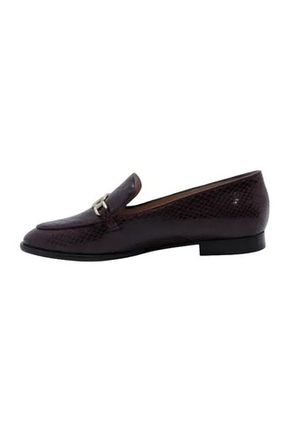 Poletto Hakiki Deri Bordo Loafer Düz 04 2016 72-48 Bordo
