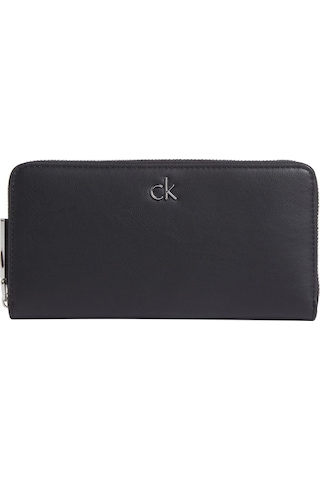Calvin Klein Ck Re-lock Large Zip Around Siyah Kadın Cüzdan-8434 Siyah