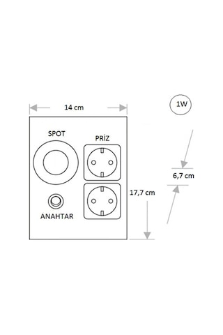 Cata CT-5109 1W Ledli Çift Prizli Tezgah Altı Spot Aydınlatma Beyaz Işık