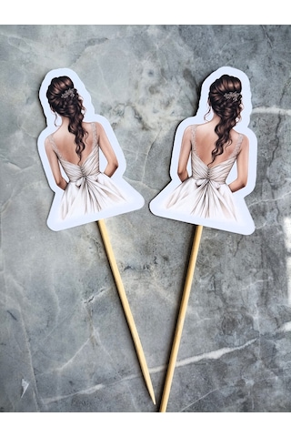 12 Adet Bride To Be Gelin Düğün Pasta Süsü Cupcake Süsü Gelinlik