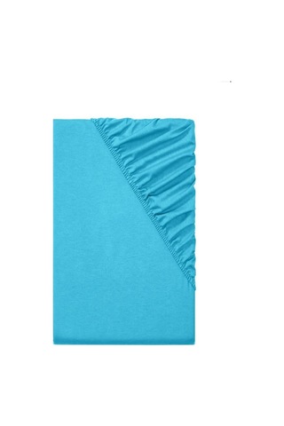 Altın Karma Çift Kişilik İnce Penye Lastikli Çarşaf 150x200 Cm 2 Adet Yastık Kılıflı Turkuaz