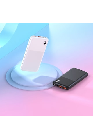 Led Göstergeli 10000 Mah Hızlı Şarj Powerbank, Pd 22.5w, Çift Usb, Çok Portlu, Güvenlik Korumalı BEYAZ