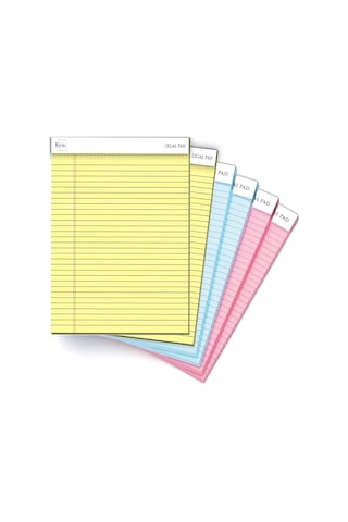 Riyaz A5 Boyut, 3 Farklı Renkli Legal Pad, Notluk, Notepad, Defter, Herbiri 50 Yaprak, Geniş Satır Aralığı, Okul, Çok Renkli