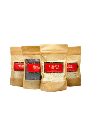 Guruyemiş Box Pirinç Deneme Paketi 4lü Basmati Siyah Risotto Tam