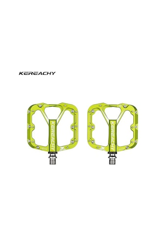 Kereachy 3 Rulmanlı Alüminyum Alaşımlı Mtb Freeride Bmx Geniş Platform Bisiklet Pedalı Yeşil