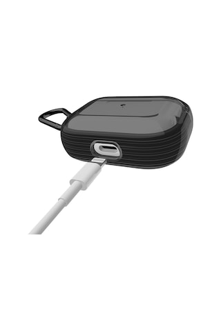 Apple Uyumlu AirPods Pro Raptic Clear Serisi Askı Aparatlı Kulaklık Kılıfı Siyah