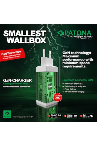 Patona 100w Usb-c 3 Port Hızlı Şarj Aleti 2x Type-c 1x Usb-a