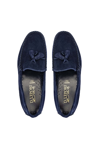 D.leporı Erkek Hakiki Deri Lacivert Süet Loafer Ayakkabı 1018 06 Erk Ayk Y24 Blu Suede Çok Renkli