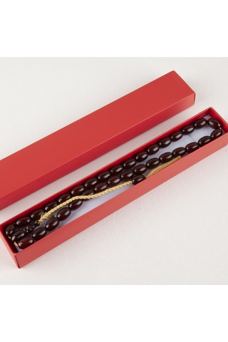 Sıkma Kehribar Kapsül Kesim 9x14mm Tesbih Kahverengi