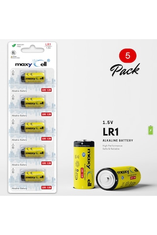 Maxycell 5 Adet Lr1 Piller 1.5v Mn9100, 910a, Lr1, E90 Maxycell 5 Adet Lr1 Piller 1.5v Mn9100, 910a, Lr1, E90