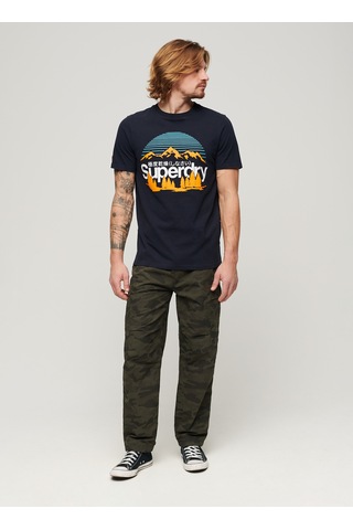 Superdry Bisiklet Yaka Baskılı Lacivert Erkek T-shirt M1011911a98t Great Outdoors Nr Grap