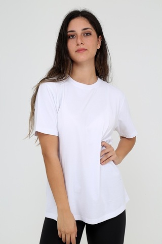 Rubadi Oversize Bol ve Geniş Kesim Bisiklet Yaka Basic Salaş Model T-Shirt Beyaz