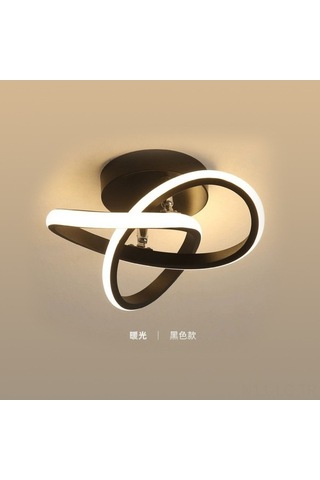 Opulentliving 110v Siyah 3 Yapraklı Tavan Lambası - Sıcak Işık, Koridor & Yatak Odası İçin Optimal Kullanım Siyah