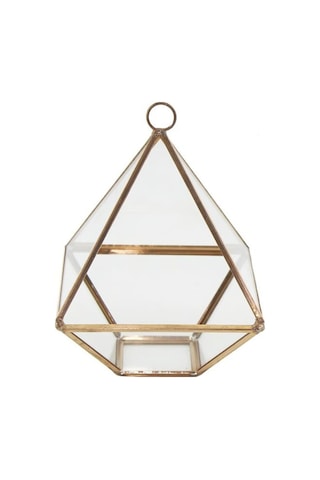 Mutluadim 12X10Cm Cam Fanus Üçgen Prizma Rose Renk Terrarium