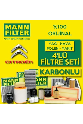 Citroen C4 1.6 E-Hdi Mann-Filter Filtre Bakım Seti 2011-2015 (495585149)