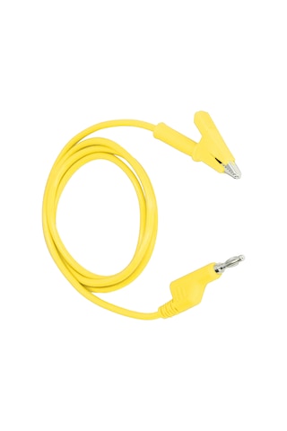 Ximistore9 J.70035-1 Elektrik Testi Kablosu - Sarı 4mm Muz Pluglu, Esnek Silikon Halka Kromlu, Akıllı Arac Bataryası Ve Voltaj Testi İçin Dayanıklı