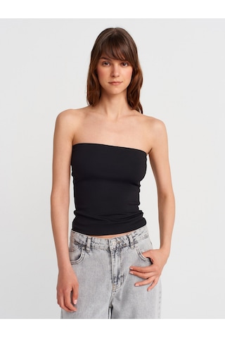 Dilvin 21103 Straplez Top-siyah Siyah