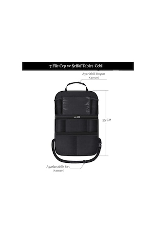 Mc Global Araba Koltuk Arkası Eşya Düzenleyici Organizer Koltuk Arkası Koruyucu Tablet Cepli 2 Adet
