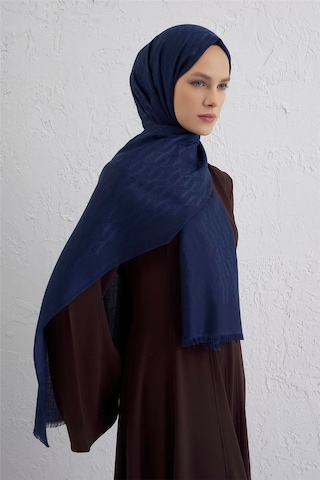 Armine Monogram Desen Edition Şal Lacivert