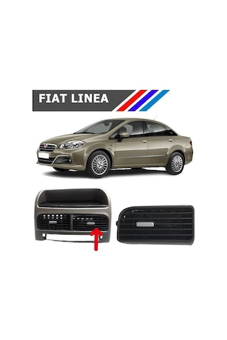 Fiat Linea Orta Sağ Havalandırma Izgarası Gri Düğmeli 735459180 2007 - 2018 M742