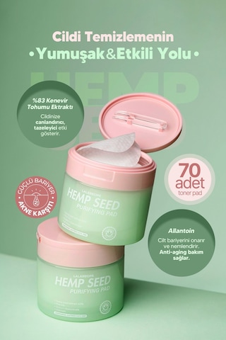 Lalarecipe Kenevir Tohumu İçeren Yatıştırıcı ve Arındırıcı Tonikli Ped LALARECIPE Hemp Seed Purifying Pad