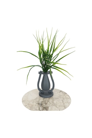 Dekoratif Mini Vazoda Yapay Çimen Demeti 45 Cm