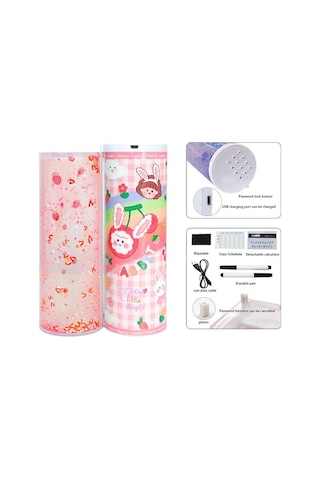 Hesap Makineli Kumlu Kalem Kutusu Manyetik Kapaklı Kaiyi