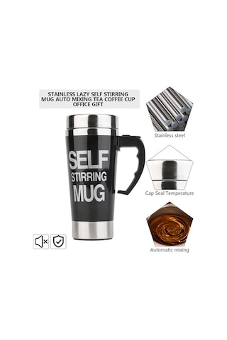 Pazly Cbtx Fx-589 400ml 304 Paslanmaz Çelik Otomatik Karıştırmalı Kahve Fincanı Yeşil, Fincan Kapaklı Yeşil