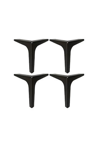 15 Cm Elegance Lüks Metal Mobilya Koltuk Baza Ayağı Siyah 4 Adet Siyah