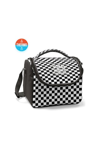Coral High Kids Siyah Beyaz Dama Desenli Thermo Beslenme Çantası 22777 Siyah - Beyaz