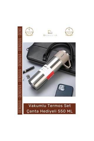 Özel Üretim Paslanmaz Çelik 3 Bardaklı Soğuk Sıcak Termos Vakumlu Termos Set Çanta Hediyeli 550 Ml Çok Renkli 87234240