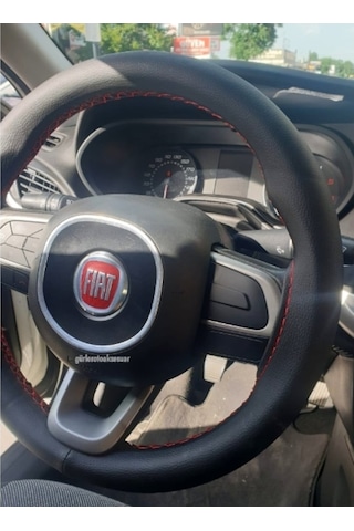 Fiat Egea Dikmeli Direksiyon Kılıfı Kırmızı Ipli ( 38Cm×11Cm )